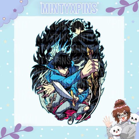 PREORDER Leveling Up: Black Hair blue hood