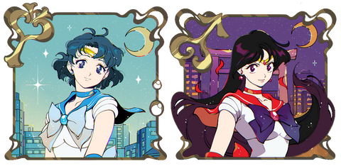 Sailor Moon Tiles: Mars and Mercury