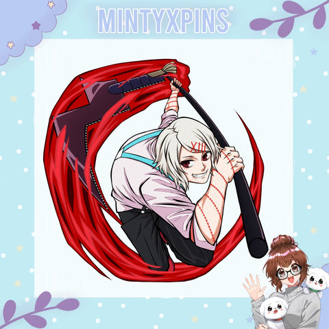 PREORDER TG Series: White Hair red clips